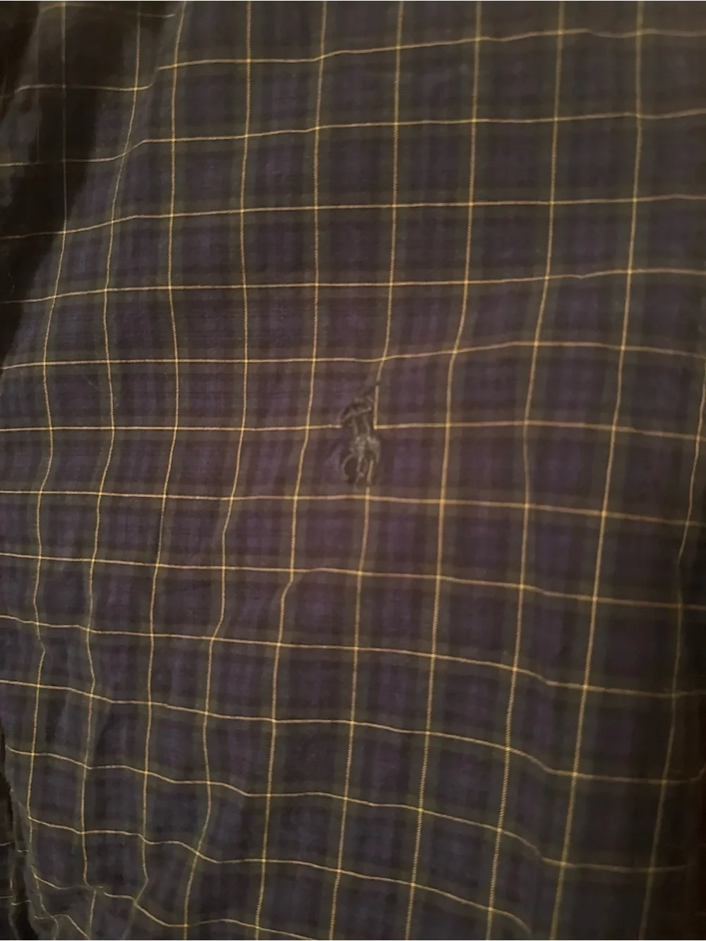 Ralph Lauren Navy and Yellow Plaid Button-Down Shirt